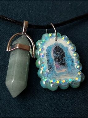 Magical Archway Charm Necklace | Polymer Clay | Iridescent Pearl Portal Pendant